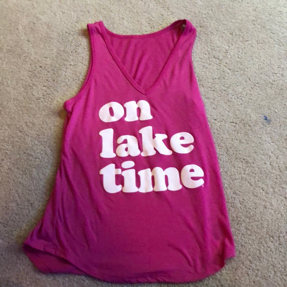 on lake time vneck tank